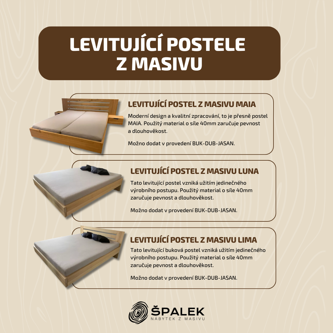 Špalek – levitující postele z masivu